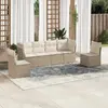 Image de vidaXL Salon de jardin beige résine tressée