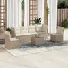 Image de vidaXL Salon de jardin 7 pcs coussins beige