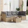 Image de vidaXL Salon de jardin 7 pcs - Beige