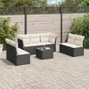 Image de vidaXL Salon de jardin 8 pcs - Résine tressée noir