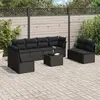 Image de vidaXL Salon de jardin 9 pcs - Noir Résine Tressée