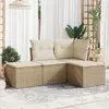 Image de vidaXL Salon de jardin 4 pcs - Beige