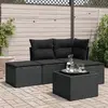 Image de vidaXL Salon de jardin 5 pcs avec coussins - Noir