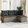 Image de vidaXL Salon de jardin 4 pcs gris