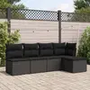 Image de Salon de jardin VIDAXL 5 pcs noir résine tressée
