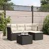 Image de vidaXL Salon de jardin 5 pcs - Coussins noirs