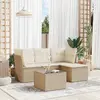 Image de vidaXL Salon de jardin 5 pcs Résine tressée Beige