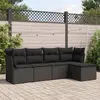 Image de Salon de jardin 5 pcs coussin noir - vidaXL