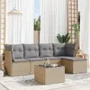 Image de vidaXL Salon de jardin avec coussins 6 pcs - Beige