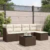 Image de vidaXL Salon de jardin 6 pcs avec coussins - Marron