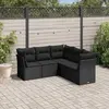 Image de vidaXL Salon de jardin 5 pcs - Noir Résine tressée