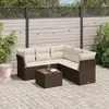Image de Salon de jardin vidaXL 6 pièces avec coussins - Marron