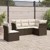 Image de Ensemble salon de jardin VIDAXL avec coussins marron (5 pièces)