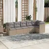 Image de vidaXL Salon de jardin 6 pcs résine tressée beige