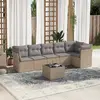 Image de vidaXL Salon de jardin 7 pcs résine tressée - Beige
