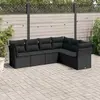 Image de vidaXL Salon de jardin 6 pcs - Noir Résine tressée