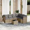 Image de Vidaxl Salon de jardin 7 pcs - Beige