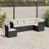 Image de vidaXL Salon de jardin 6 pcs coussins résine tressée noir
