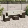 Image de vidaXL Salon de jardin 7 pcs - Noir