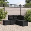 Image de vidaXL Salon de jardin 5 pcs - Noir