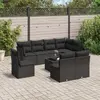 Image de vidaXL Salon de jardin 9 pcs résine tressée noir
