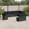 Image de vidaXL Salon de Jardin 10 pcs Résine Tressée Noir