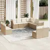 Image de vidaXL Salon de Jardin 11 pcs Résine Tressée Beige