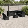 Image de vidaXL Salon 10pcs avec Coussins - Noir