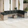 Image de vidaXL Salon de jardin 11 pcs résine tressée - Gris clair