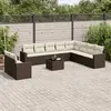 Image de vidaXL Salon de jardin 11 pcs marron résine tressée