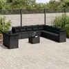 Image de VIDAXL Salon de jardin 12 pcs - Coussins noirs