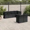 Image de vidaXL Salon de jardin 7 pcs - Noir résine tressée