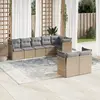 Image de VidaXL salon de jardin 8 pcs - Beige résine tressée