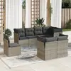 Image de Salon de jardin 8 pcs coussin gris - vidaXL