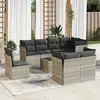Image de vidaXL Salon de jardin 9 pcs gris clair résine tressée
