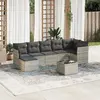 Image de vidaXL Salon de jardin 8 pcs - Gris clair résine tressée