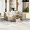 Image de vidaXL Salon de jardin - 8 pcs avec coussins - Beige