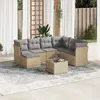 Image de vidaXL Salon de jardin 8 pcs - Beige
