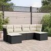 Image de vidaXL Salon de jardin 6 pièces avec coussins - Noir