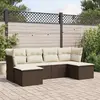 Image de vidaXL Salon de jardin - 6 pcs résine tressée marron