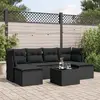 Image de vidaXL Salon de jardin 7 pcs noir résine tressée