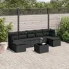 Image de Salon de jardin vidaXL 8 pcs - Résine tressée noir