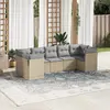 Image de vidaXL Salon de jardin 7 pcs résine beige