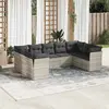 Image de vidaXL Salon de jardin 9 pcs - Gris clair résine tressée
