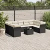 Image de vidaXL Salon de jardin 10 pcs - Noir