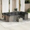 Image de vidaXL Salon de jardin avec coussins - Gris, 10 pièces