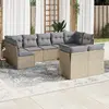 Image de vidaXL Salon jardin 9 pcs beige résine tressée