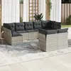 Image de vidaXL Salon jardin 9 pcs gris clair résine