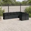 Image de vidaXL Salon de jardin 9 pcs noir