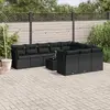Image de vidaXL Salon de jardin 11 pcs résine tressée - Noir